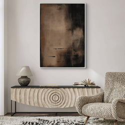 Abstract Framed Canvas Minimalist Art Charcoal Nights -  Modern Art Print