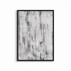 Abstract Art Framed Canvas in Black & Grey - Minimalist Home Decor