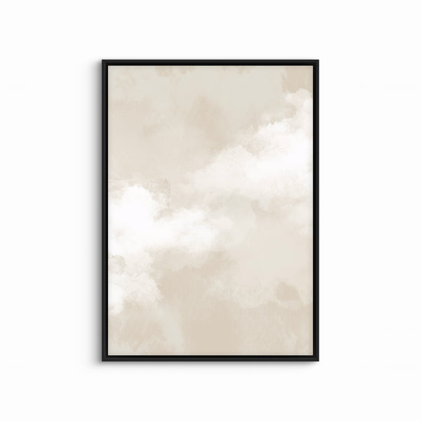 Abstract Framed Canvas Minimalist Art in Cream -  Modern Art Print