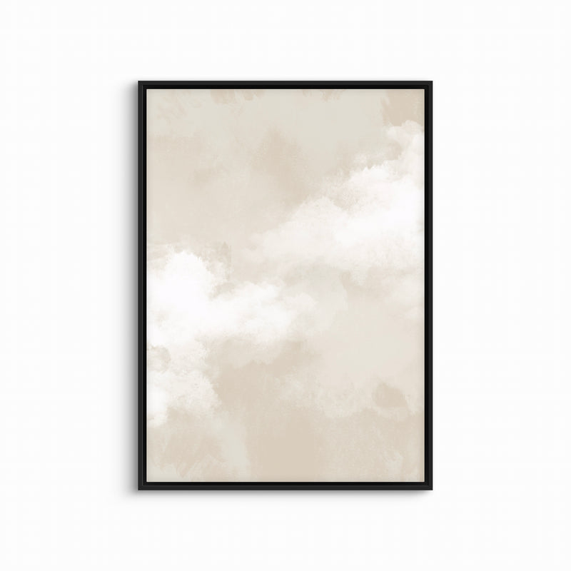 Abstract Framed Canvas Minimalist Art in Cream -  Modern Art Print