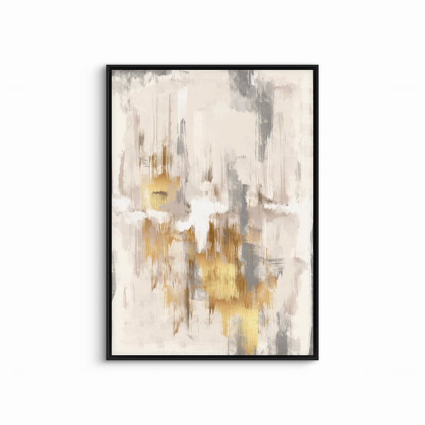 Abstract Canvas Art in Gold -  Living Room Wall Art