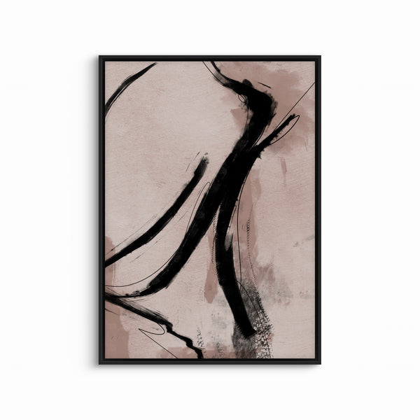 Abstract Art Framed Canvas in Nude  - Minimalist Home Decor