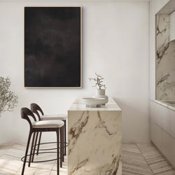 Modern Abstract Art Framed Canvas in Black and Brown - Interior Design Art