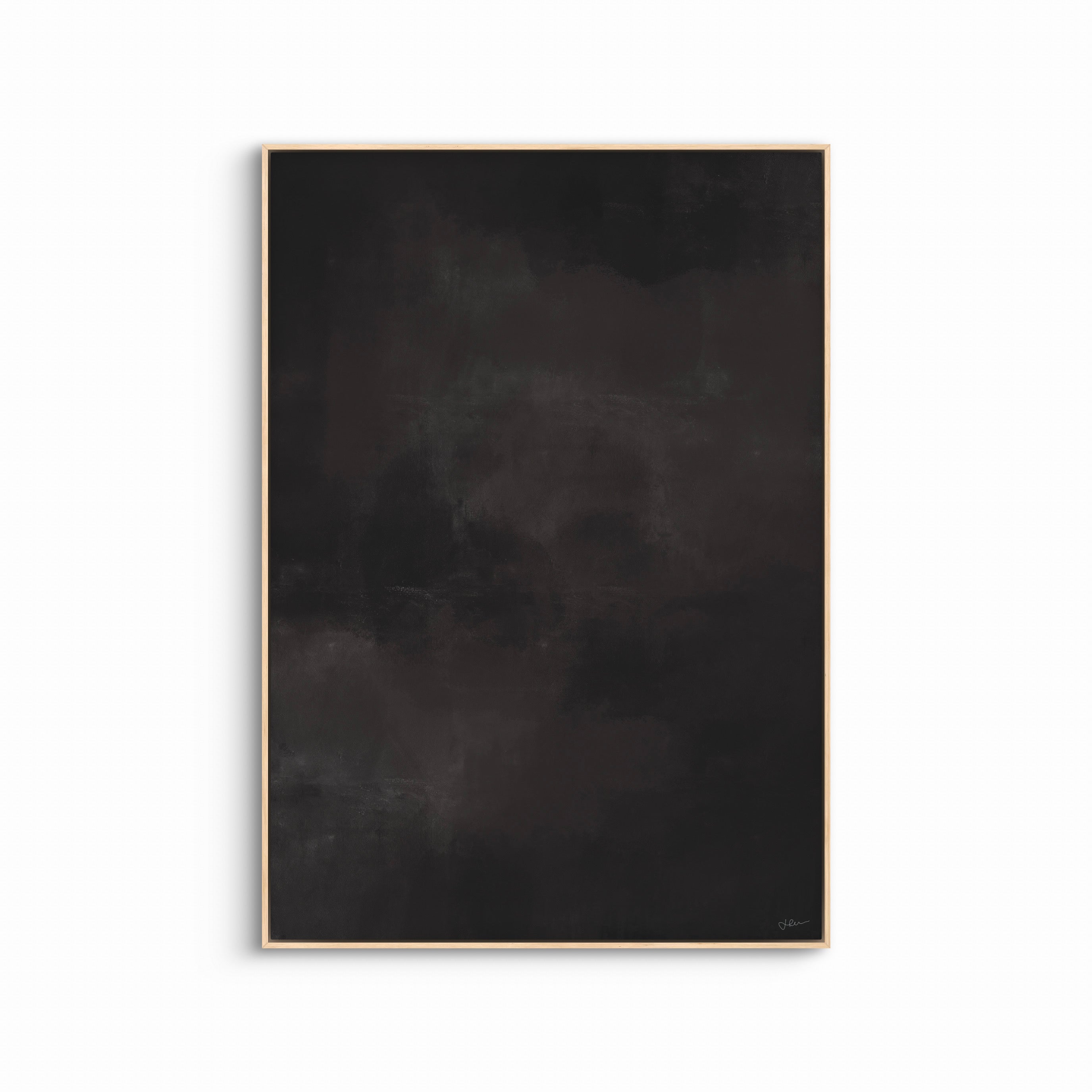 Modern Abstract Art Framed Canvas in Black and Brown - Interior Design Art