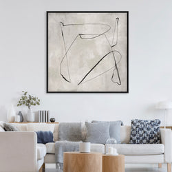 Modern Abstract  Framed Canvas Art Print in Grey  - Gallery Wall Print
