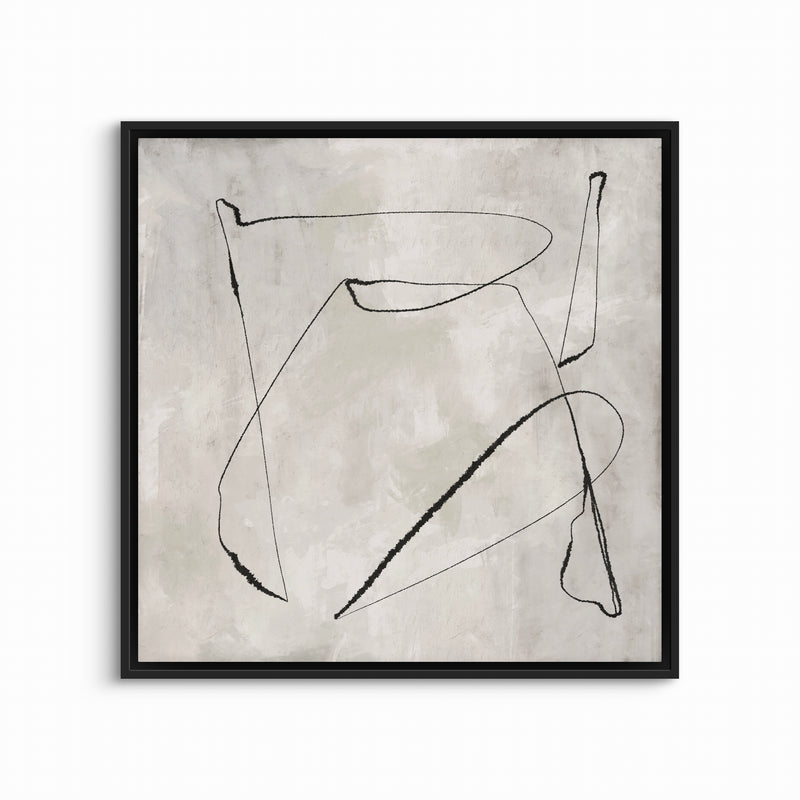 Modern Abstract  Framed Canvas Art Print in Grey  - Gallery Wall Print