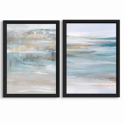 Abstract Art Framed Canvas Print Calm Ocean - Modern Art Print