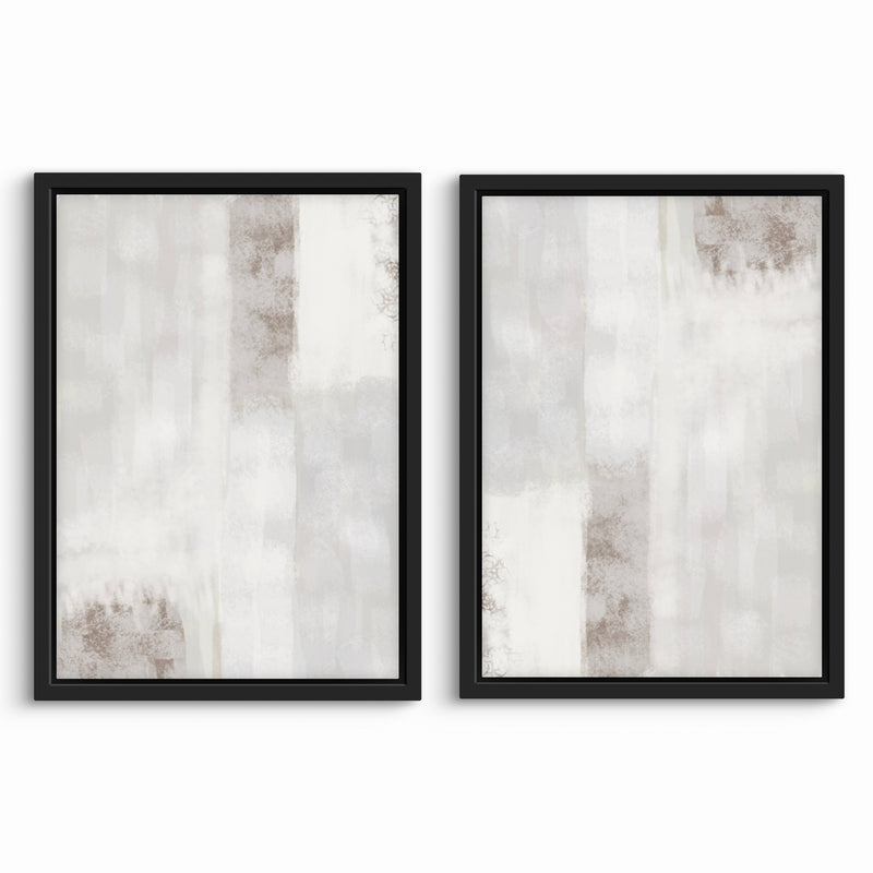 Abstract Art Framed Canvas Print in Grey - Modern Interior Design