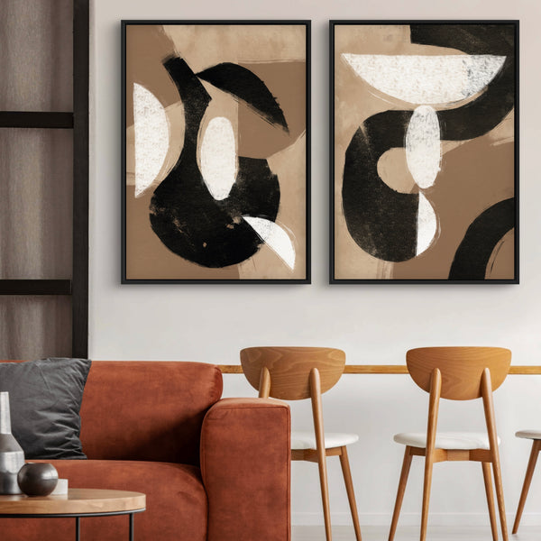 Modern Abstract Art Framed Canvas - Minimalist Interior Design Art
