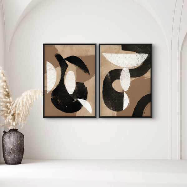 Modern Abstract Art Framed Canvas - Minimalist Interior Design Art