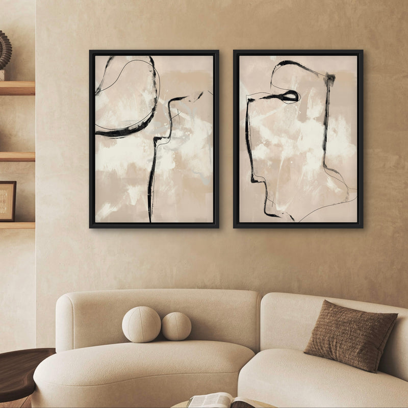 Abstract Art Framed Canvas Print Paris - Modern Art Print