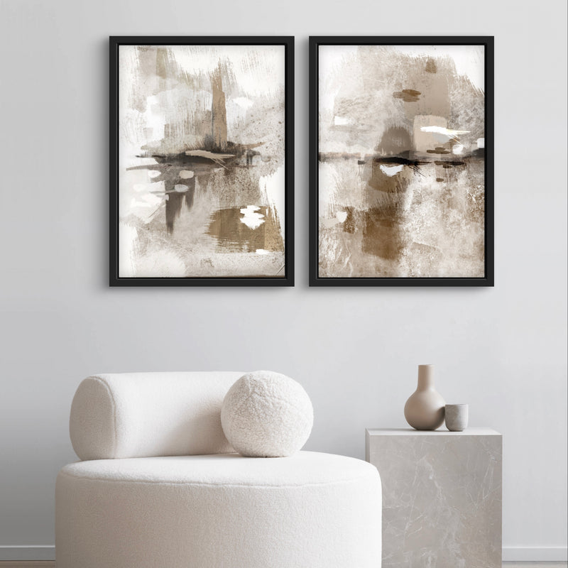 Abstract Art Framed Canvas Portofino - Modern Interior Design