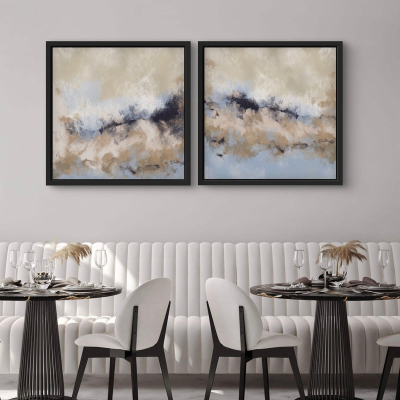 Modern Abstract Art Framed Canvas Sicily - Minimalist Living Room Art