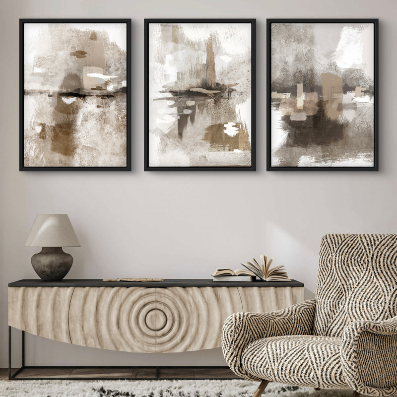 Abstract Art Framed Canvas Print Portofino - Modern Interior Design