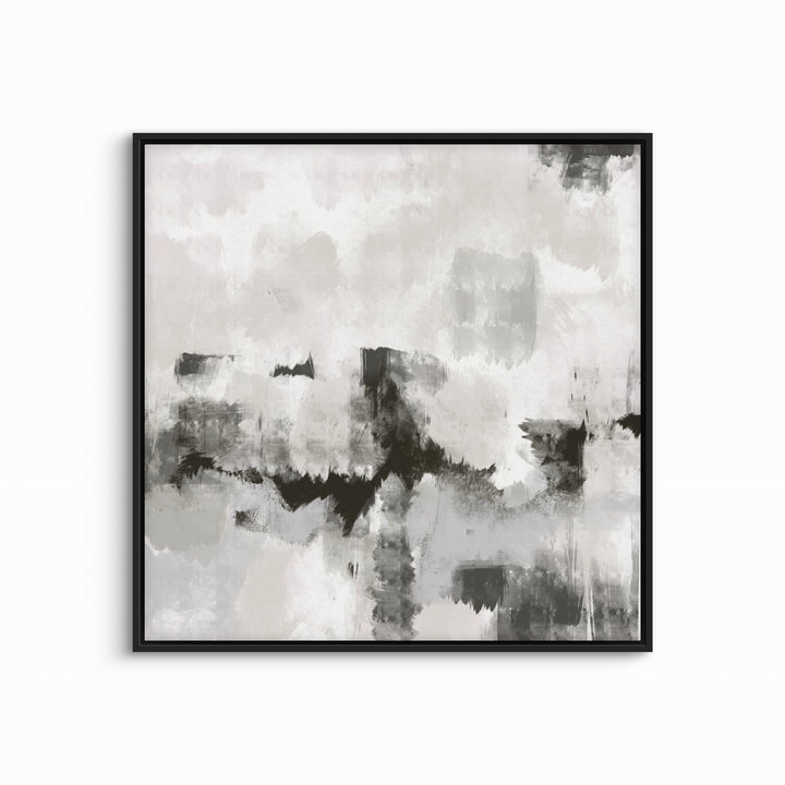Modern Abstract  Framed Canvas Art Print in Grey - Gallery Wall Print
