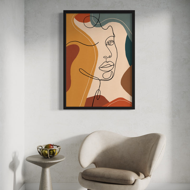 Modern Abstract Art Print Portrait Lines - Contemporary Artwork