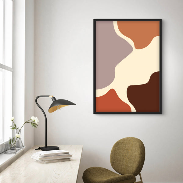 Modern Abstract Art in Boho - Minimalist Interior Design Art