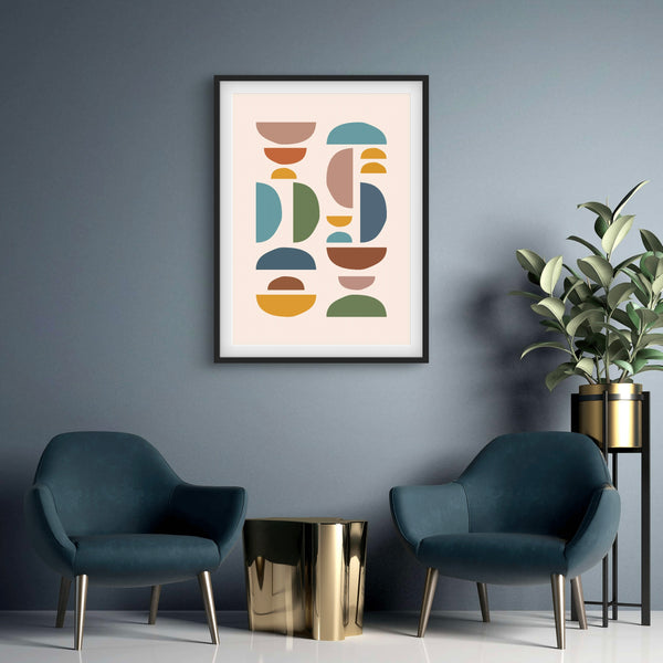 Modern Abstract Art Print in Boho Design - Gallery Wall Print