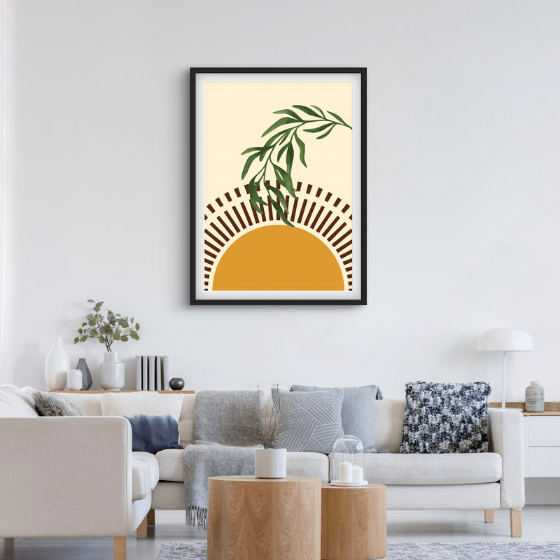 Modern Abstract Art Boho Sun - Minimalist Home Decor