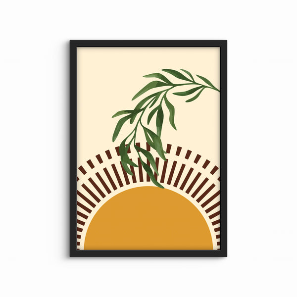 Modern Abstract Art Boho Sun - Minimalist Home Decor