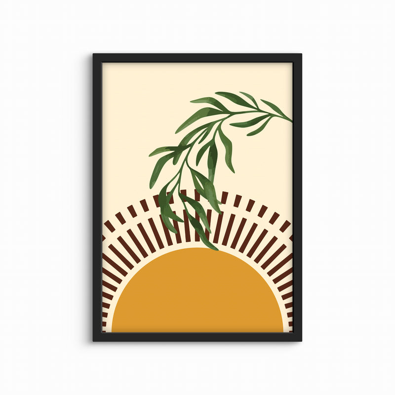 Modern Abstract Art Boho Sun - Minimalist Home Decor