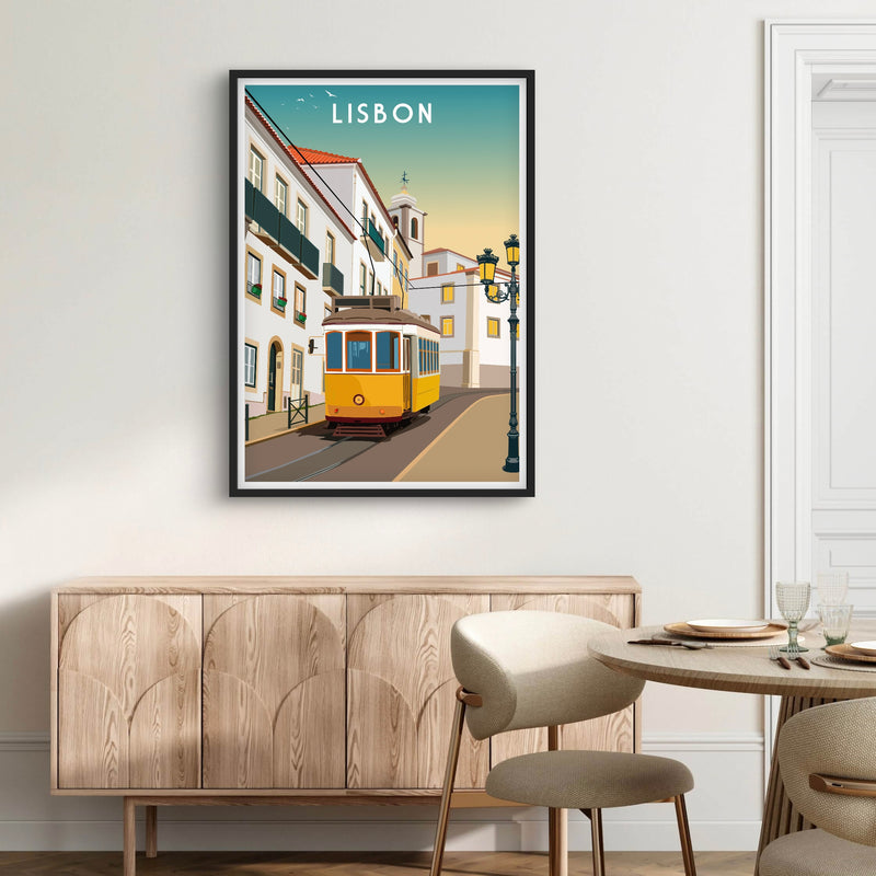 Abstract Art Framed Print In Lisbon View - Modern Interior Design Art