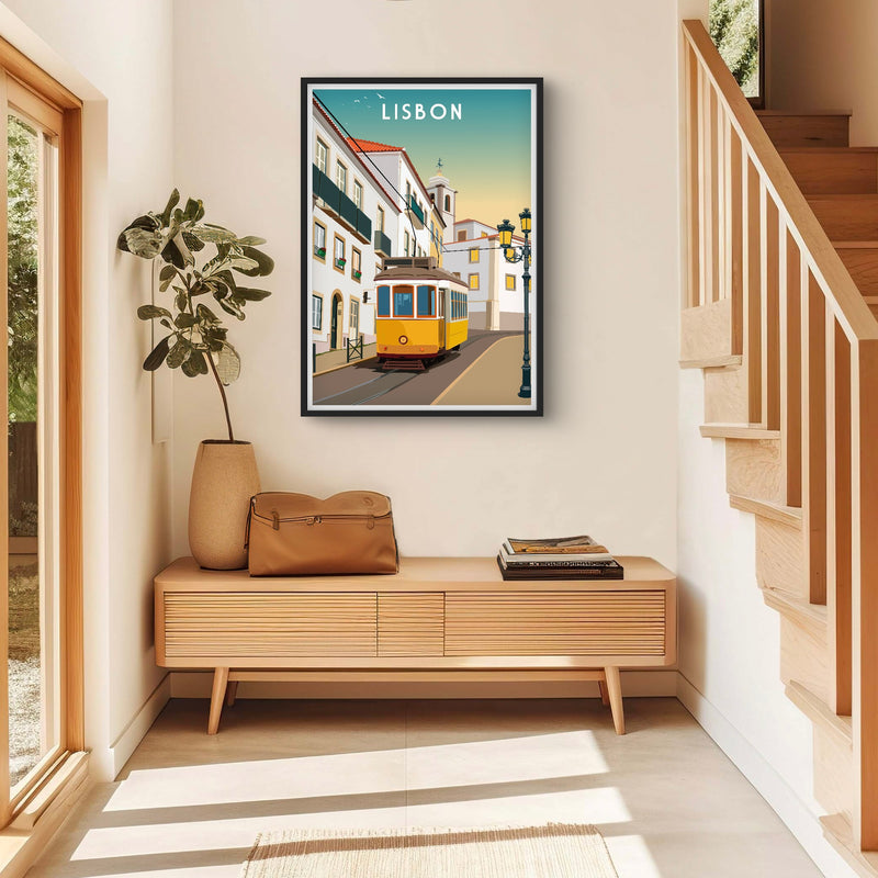Abstract Art Framed Print In Lisbon View - Modern Interior Design Art