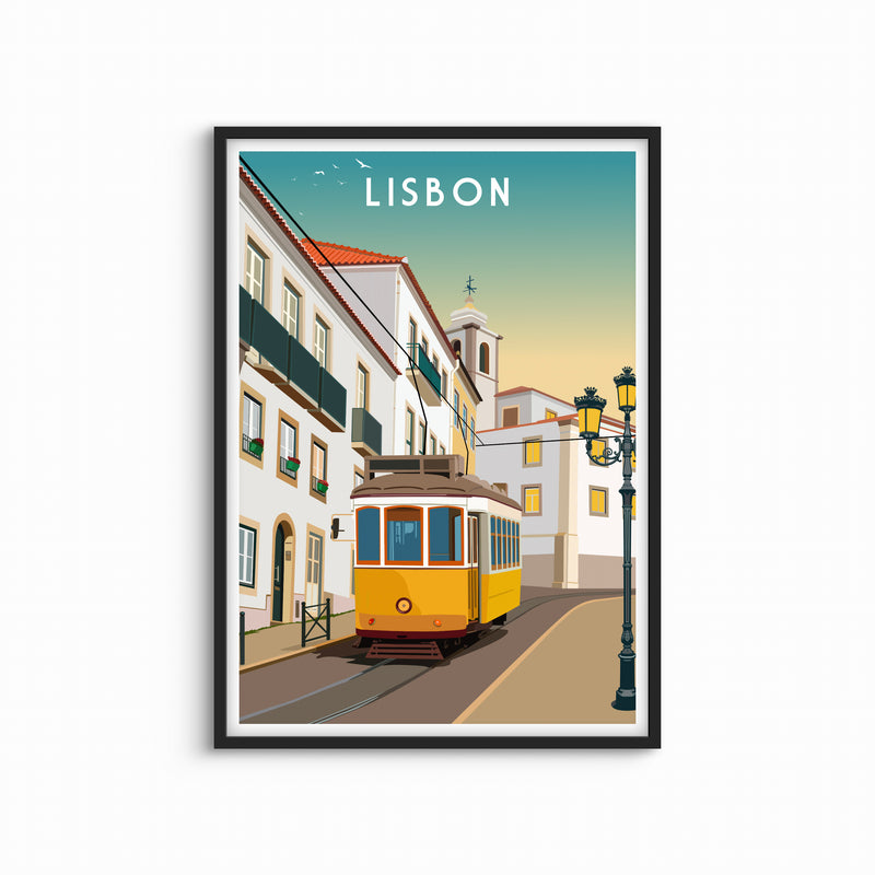 Abstract Art Framed Print In Lisbon View - Modern Interior Design Art