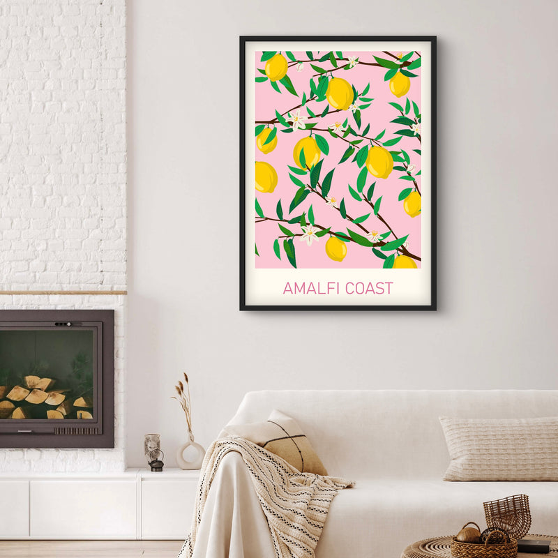 Abstract Art Framed Print in Amalfi Coast - Minimalist Home Decor
