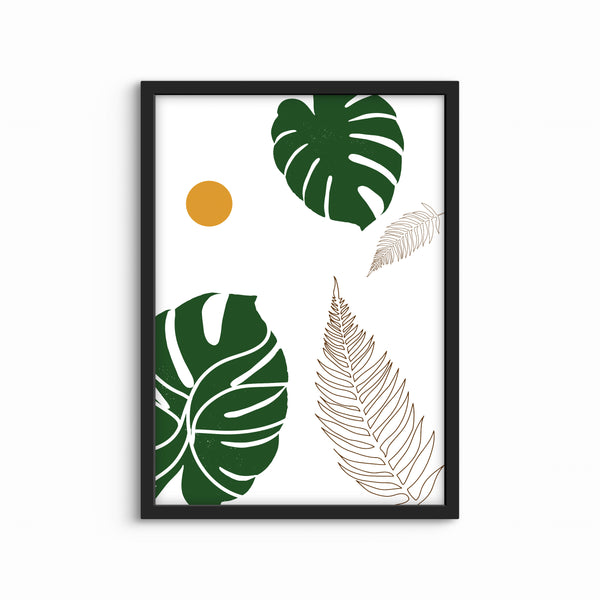 Abstract Minimalist Art in Green and White -  Modern Art Print