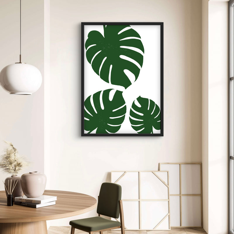 Modern Abstract Art in Green - Minimalist Home Decor
