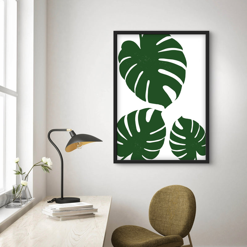 Modern Abstract Art in Green - Minimalist Home Decor