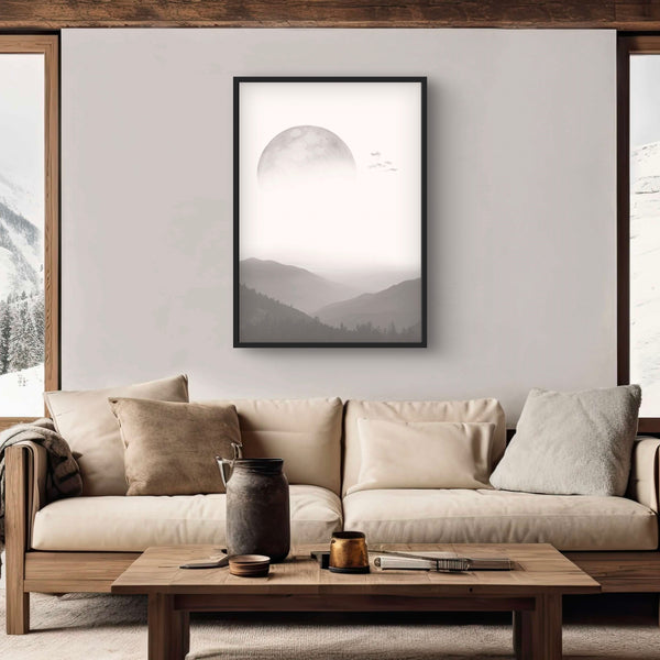 Modern Abstract Art in Grey - Minimalist Home Decor