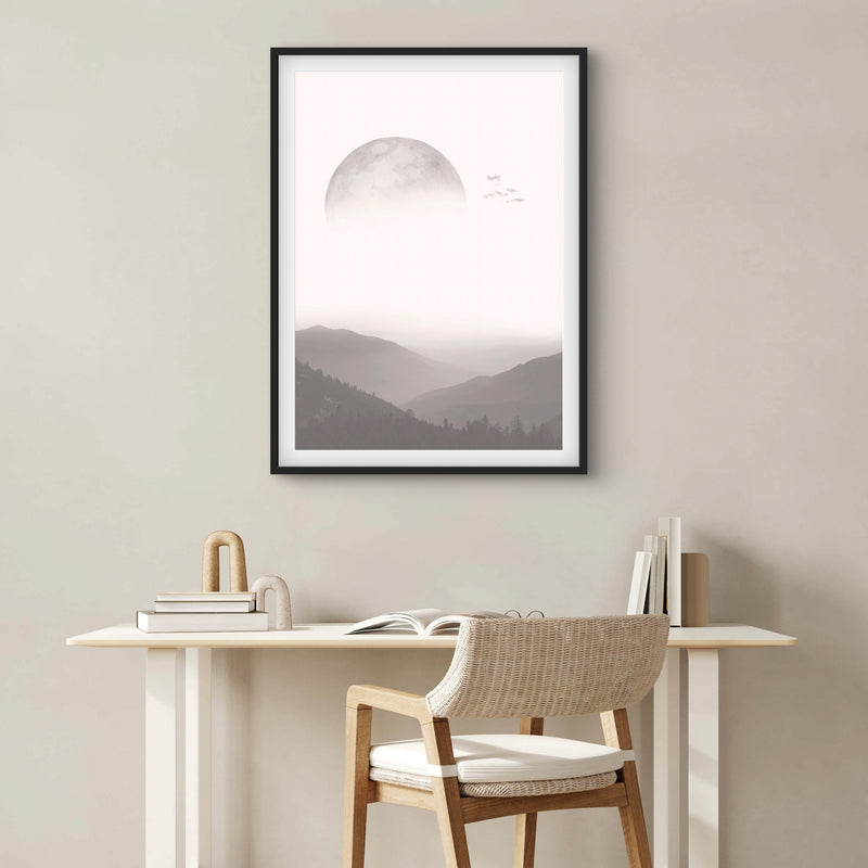 Modern Abstract Art in Grey - Minimalist Home Decor