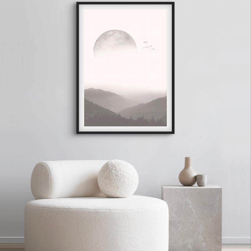 Modern Abstract Art in Grey - Minimalist Home Decor