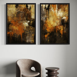 Abstract Art Print Autumn Orange - Modern Art Print