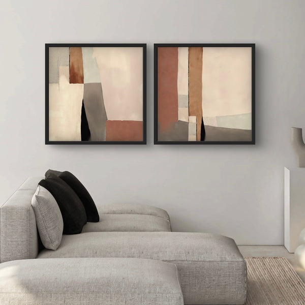 Modern Abstract Art Desert Columns- Minimalist Living Room Art