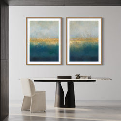 Abstract Art Print Golden Sea - Modern Living Room Art