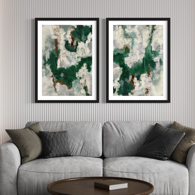 Abstract Art Print Green Forest - Minimalist Modern home Decor