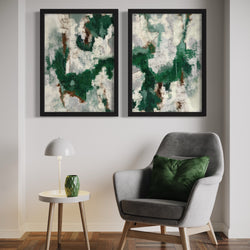 Abstract Art Print Green Forest - Minimalist Modern home Decor