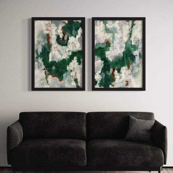 Abstract Art Print Green Forest - Minimalist Modern home Decor