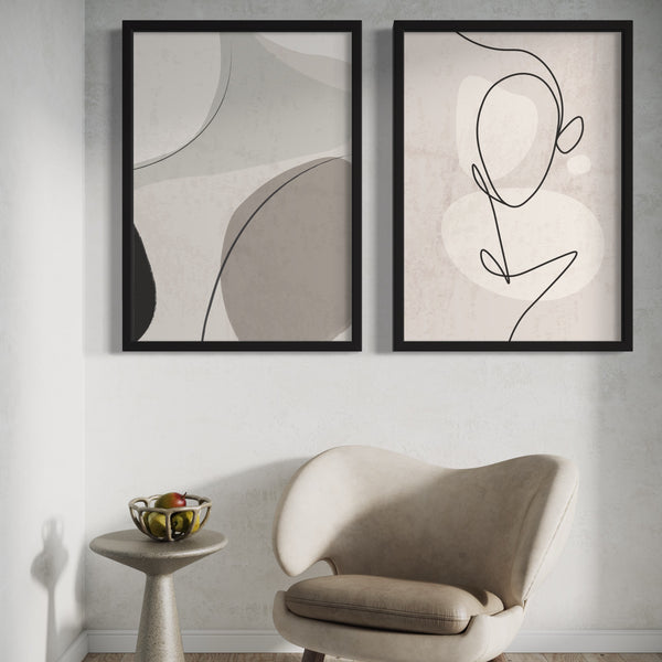 Abstract Art Print Grey Liberta - Minimalist Gallery Wall Print