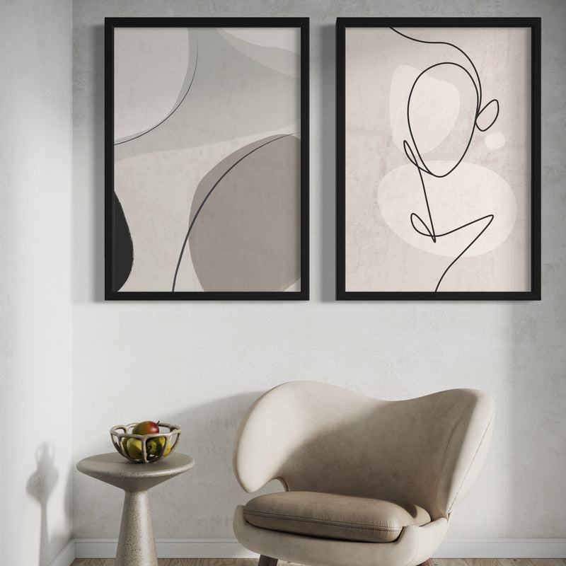 Abstract Art Print Grey Liberta - Minimalist Gallery Wall Print