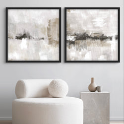 Modern Abstract Art Print in Nude and Grey - Gallery Wall Print