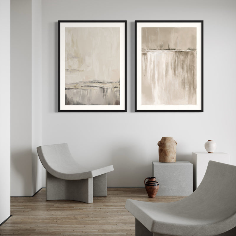 Abstract Art Print in Nude - Modern Minimalist Home Decor