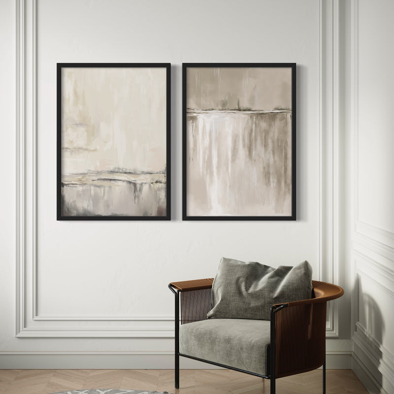 Abstract Art Print in Nude - Modern Minimalist Home Decor