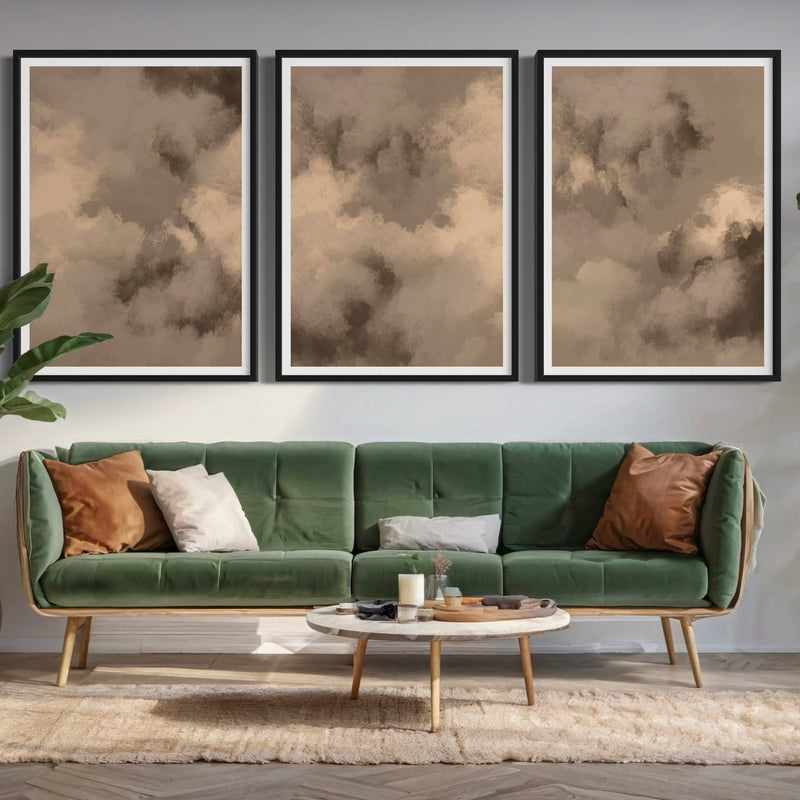 Modern Abstract Art Print in Brown - Minimalist Gallery Wall Print