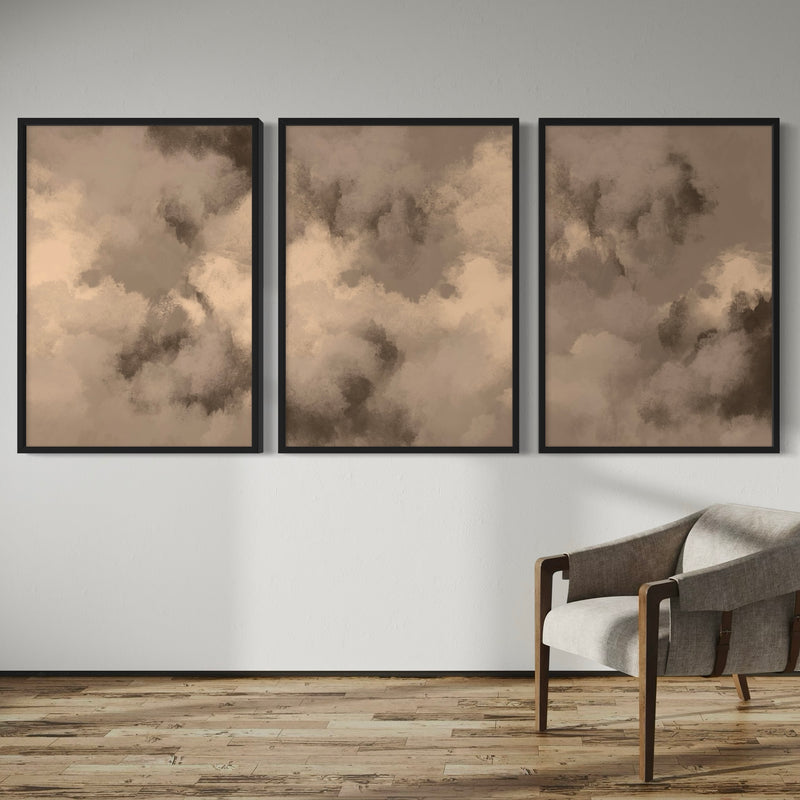 Modern Abstract Art Print in Brown - Minimalist Gallery Wall Print