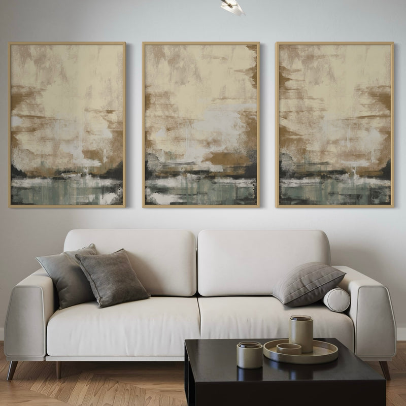 Modern Abstract Art Sage Forest - Minimalist Interior Design