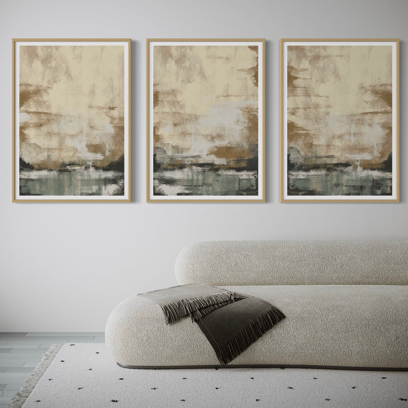 Modern Abstract Art Sage Forest - Minimalist Interior Design